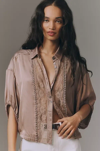 Pilcro The Quincy Lace Blouse By  In Brown