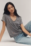Pilcro The Quinn Short-sleeve V-neck Tee By  In Gray