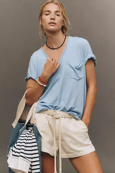 Pilcro The Quinn Short-sleeve V-neck Tee By  In Blue