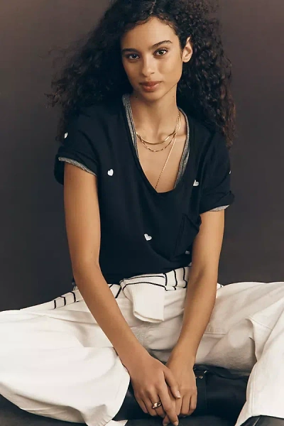 Pilcro The Quinn Short-sleeve V-neck Tee By  In Black