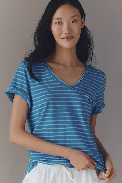 Pilcro The Quinn Short-sleeve V-neck Tee By  In Blue