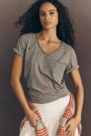Pilcro The Quinn Short-sleeve V-neck Tee By  In Gray