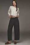 Pilcro The Reese Linen Blend Pull-on Barrel Pants By