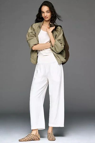 Pilcro The Reese Linen Blend Pull-on Barrel Pants By  In White