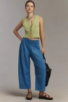Pilcro The Reese Smocked Pull-on Barrel Pants By : Linen Blend Edition