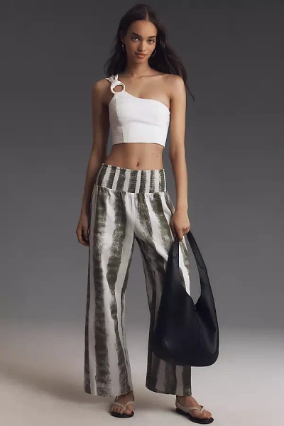 Pilcro The Reese Smocked Pull-on Barrel Pants By : Printed Edition In Multicolor