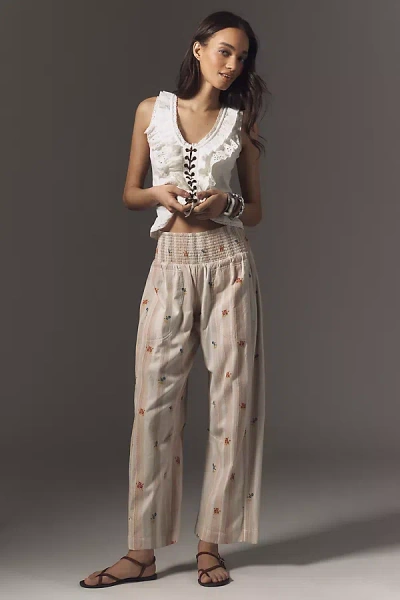 Pilcro The Reese Smocked Pull-on Barrel Pants By : Printed Edition In Multicolor