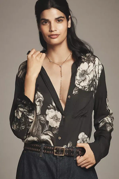 Pilcro The Romy Relaxed Buttondown Shirt By  In Gray