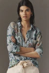 Pilcro The Romy Relaxed Buttondown Shirt By  In Purple
