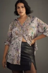 Pilcro The Romy Relaxed Buttondown Shirt By  In Purple