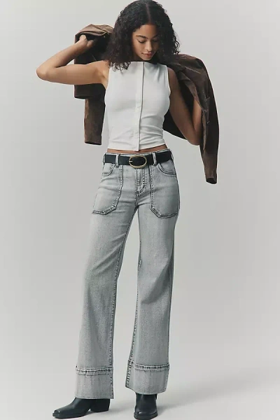 Pilcro The Rylan Relaxed High-rise Flare Jeans By  In Gray
