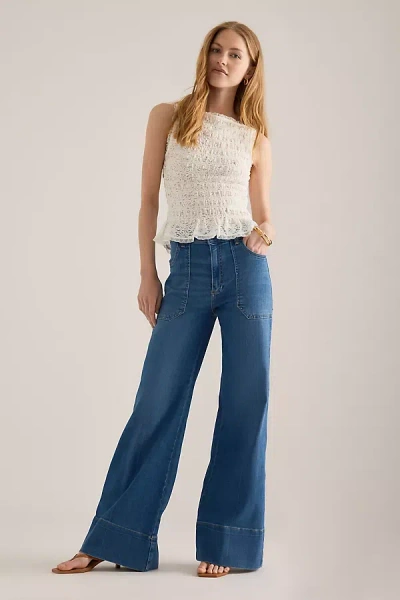 Pilcro The Rylan Relaxed High-rise Flare Jeans By  In Blue