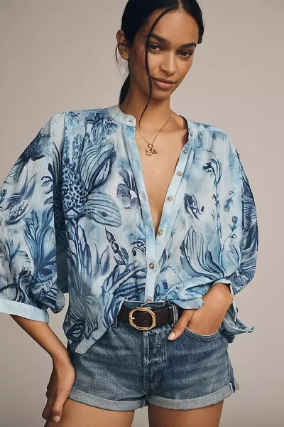 Pilcro The Sidney Batwing Blouse By  In Blue