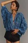 Pilcro The Sidney Batwing Blouse By  In Blue