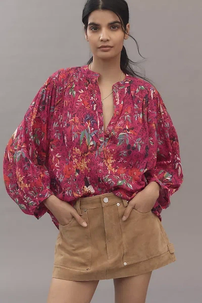 Pilcro The Sidney Batwing Blouse By  In Pink
