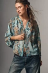 Pilcro The Sidney Batwing Blouse By : Shrunken Edition In Green