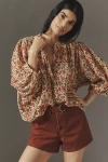 Pilcro The Sidney Batwing Blouse By : Shrunken Edition In Yellow