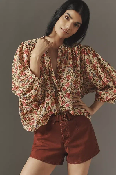 Pilcro The Sidney Batwing Blouse By : Shrunken Edition In Yellow