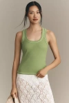 Pilcro The Sunny Scoop-neck Tank Top By  In Green