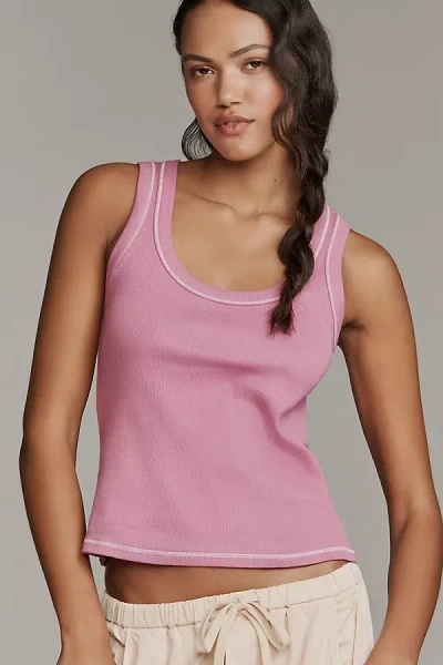 Pilcro The Sunny Scoop-neck Tank Top By  In Pink