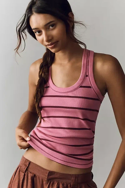Pilcro The Sunny Scoop-neck Tank Top By  In Pink