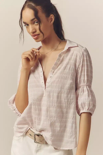 Pilcro The Tallulah Double Puff-sleeve Blouse By  In Pink