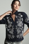 Pilcro The Tavi Buttondown Blouse By : Embroidered Edition In Blue