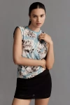 Pilcro The Vinnie Cotton-slub Crew-neck Muscle Tee By  In Blue