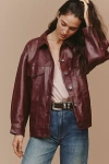 Pilcro The Weston Boyfriend Jacket By : Faux Leather Edition In Purple