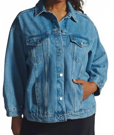 Pilcro The Weston Boyfriend Jacket In Dark Denim In Blue
