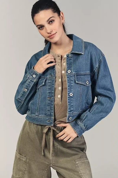 Pilcro The Weston Denim Boyfriend Jacket By : Cropped Edition In Blue