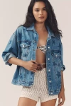 Pilcro The Weston Denim Boyfriend Jacket By : Star Print Edition In Blue