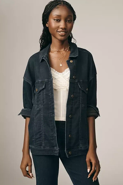 Pilcro The Weston Denim Knit Boyfriend Jacket By  In Blue