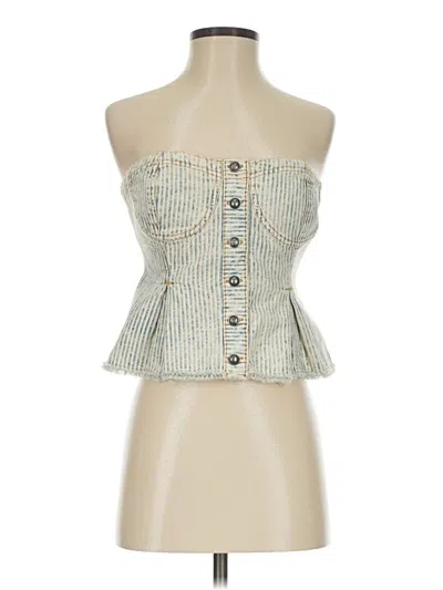 Pre-owned Pilcro Tube Top Green Strapless Neckline Tops