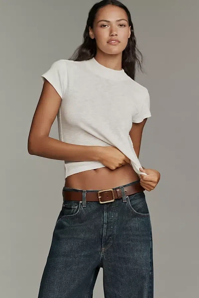 Pilcro Turtleneck Cotton Tee In White