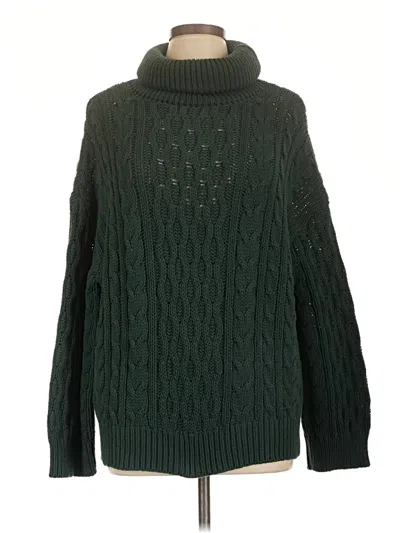 Pre-owned Pilcro Turtleneck Sweater In Green