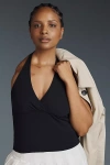 Pilcro Twist-front Halter-neck Top In Black