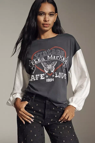 Pilcro Twofer Band Top In Gray