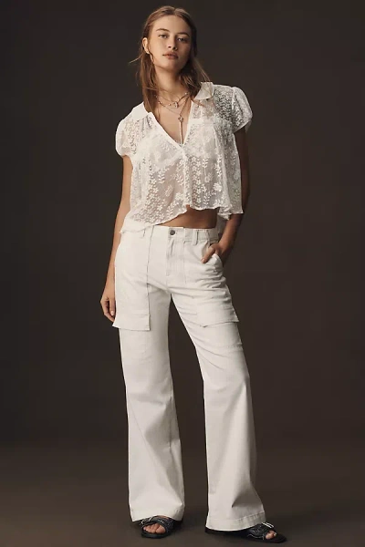 Pilcro Utility Bootcut Pants In White