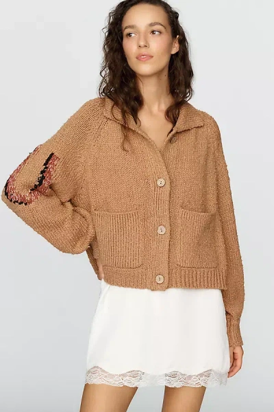 Pilcro Utility Sweater Jacket In Brown