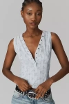 PILCRO V-NECK POINTELLE TANK TOP
