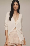 Pilcro V-neck Relaxed Wool Cardigan Sweater In Neutral