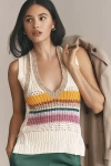 Pilcro V-neck Retro Stripe Sweater Tank Top In Multicolor
