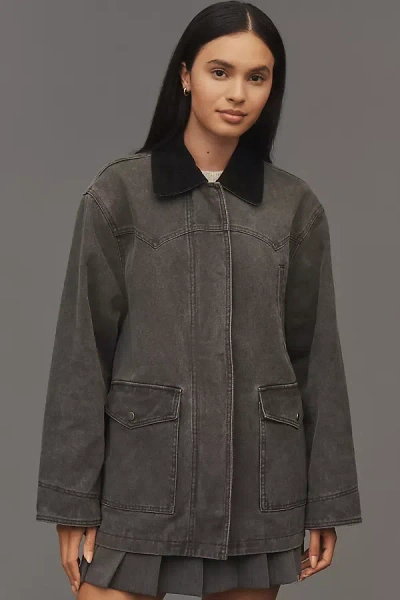 Pilcro Western Denim Barn Jacket In Gray