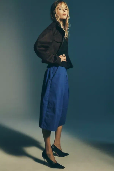 Pilcro Wide-leg Crop Balloon Trousers Pants In Blue