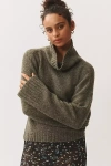 Pilcro Wide-sleeve Turtleneck Sweater In Green