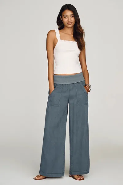 Pilcro Wide-leg Fold-over Pants In Grey