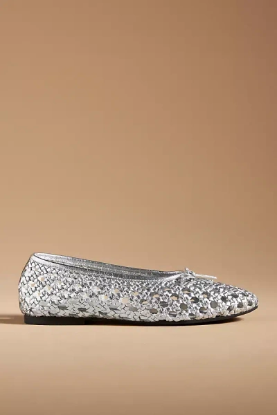 Pilcro Woven Ballet Flats In Silver