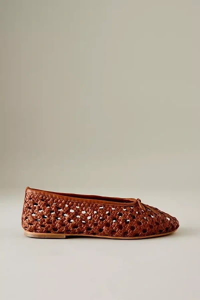 Pilcro Woven Leather Ballet Flats In Brown