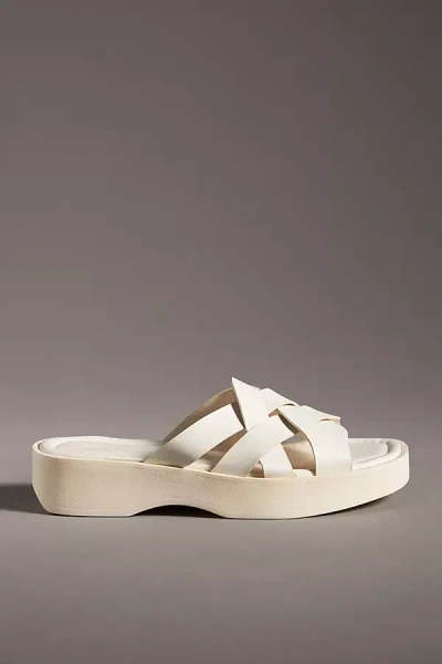 Pilcro Woven Slide Sandals In Beige